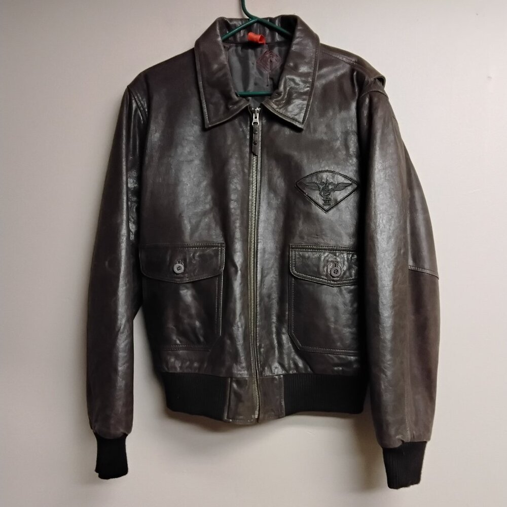 Jean Gabriel Men's Leather Bomber Jacket Size L # 622